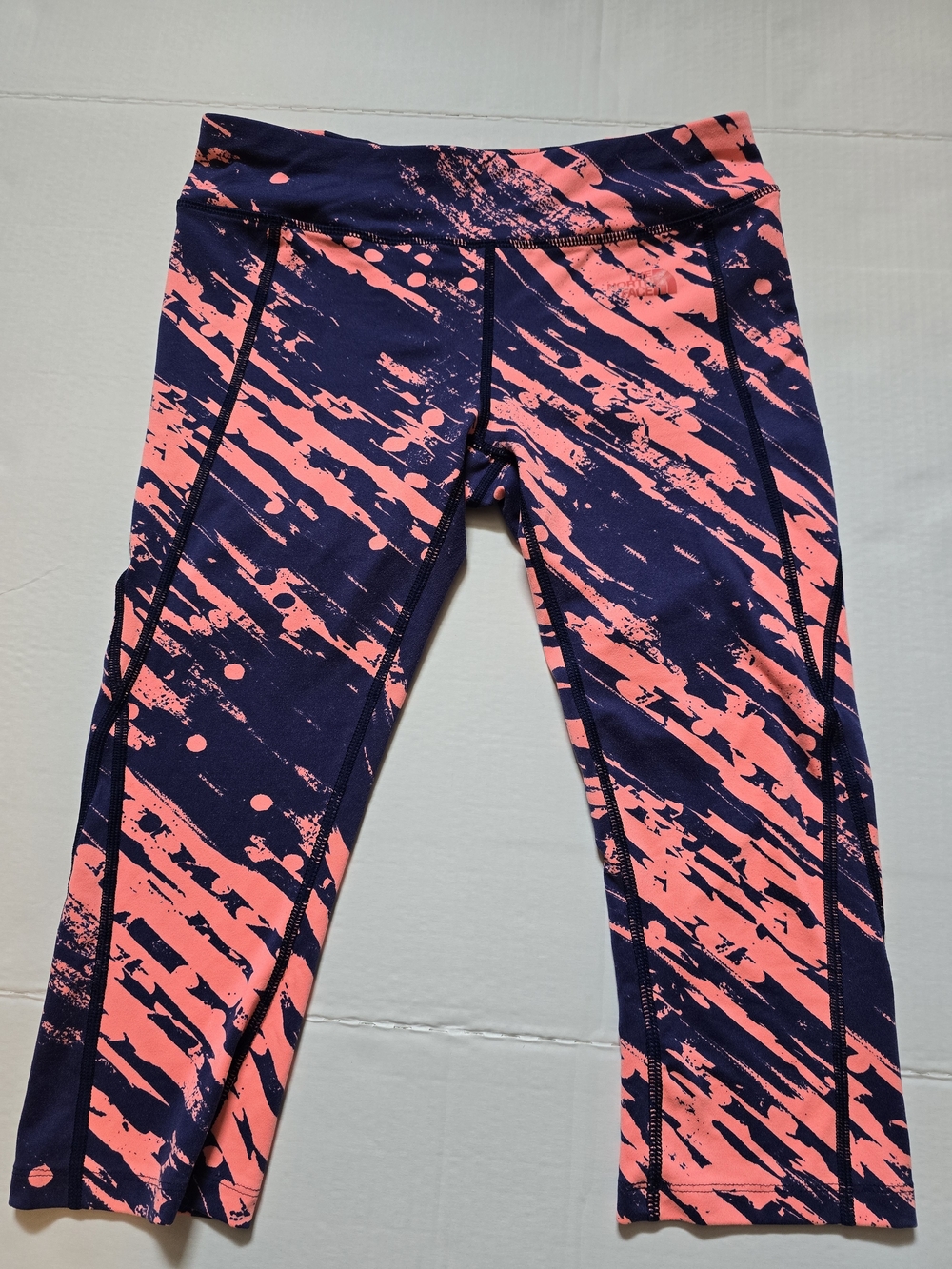 The North Face Navy and Coral Print Women's Athletic Leggings